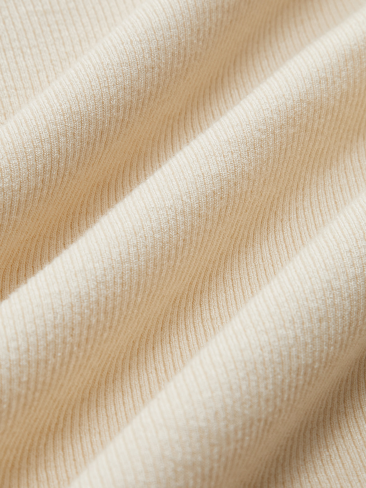 Fudus | Turtleneck Ripp Rüsche Ärmel T-hemd