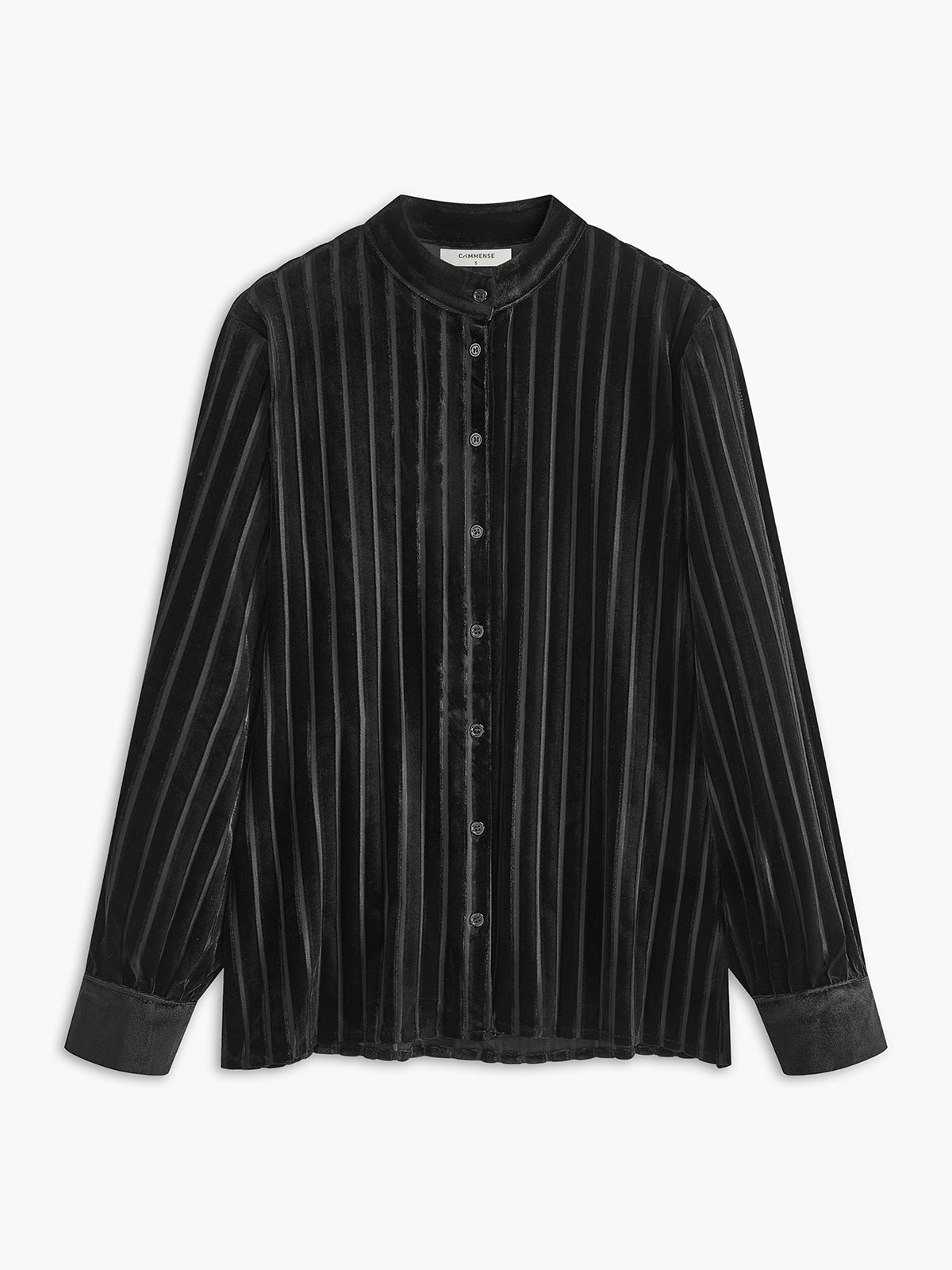 Fudus | Semi Sheer Nadelstreifen Button Polo Hemd