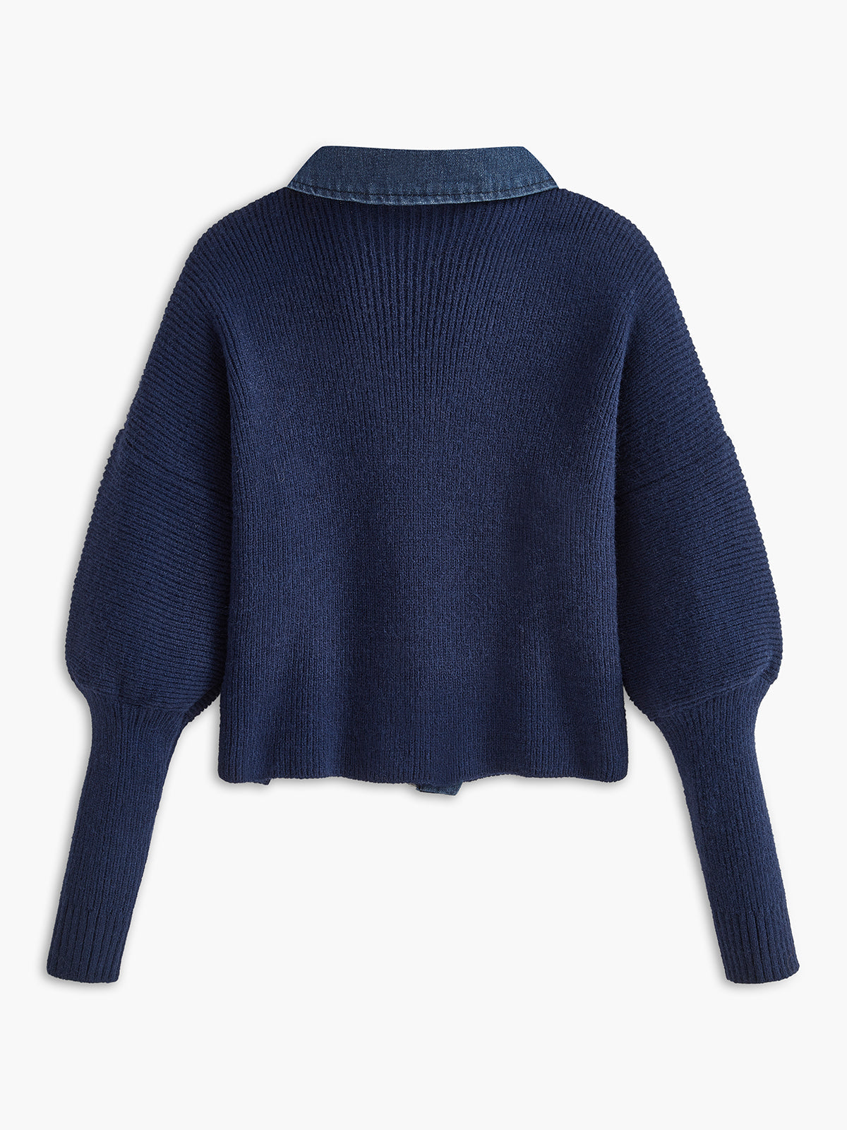 Fudus | Panel Gefütterte Stretch Revers Strickoberteil
