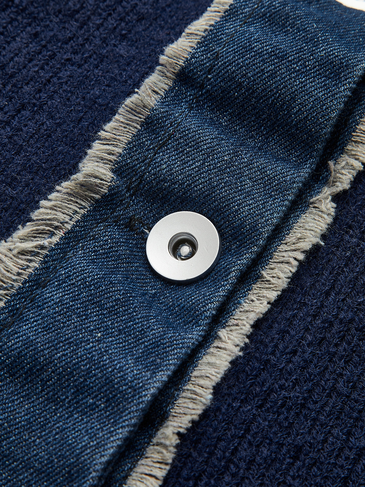 Fudus | Panel Gefütterte Stretch Revers Strickoberteil