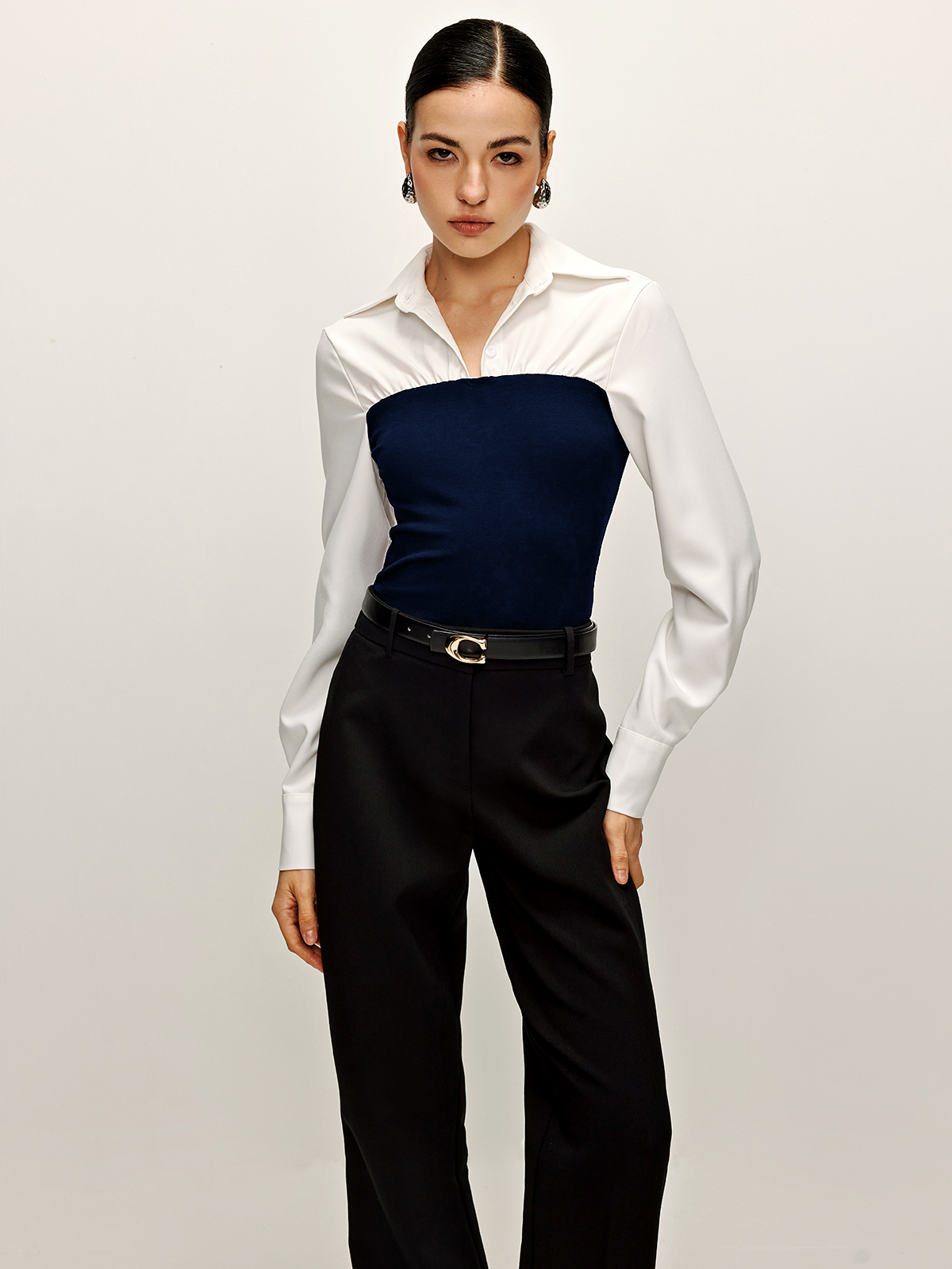 Fudus | Zweifarbiges Panel Polo Hemd