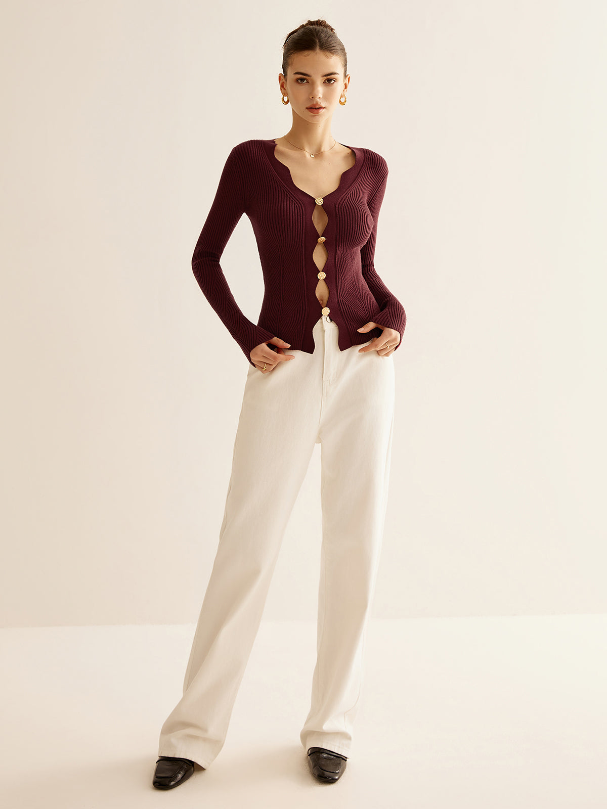 Fudus | Wave Trim Cutout Slim Stricktop