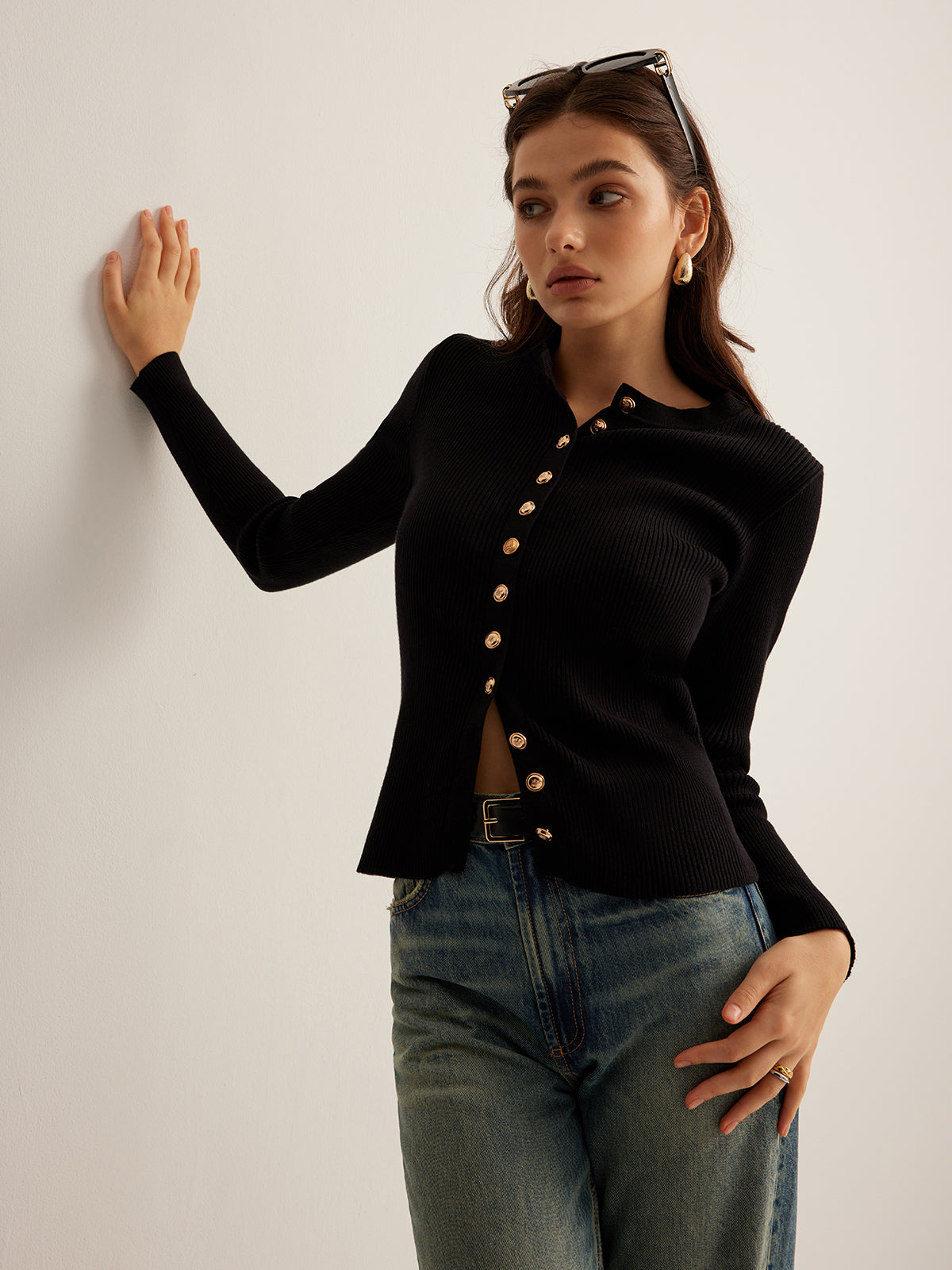 Fudus | Button-Down Skinny Stricktop