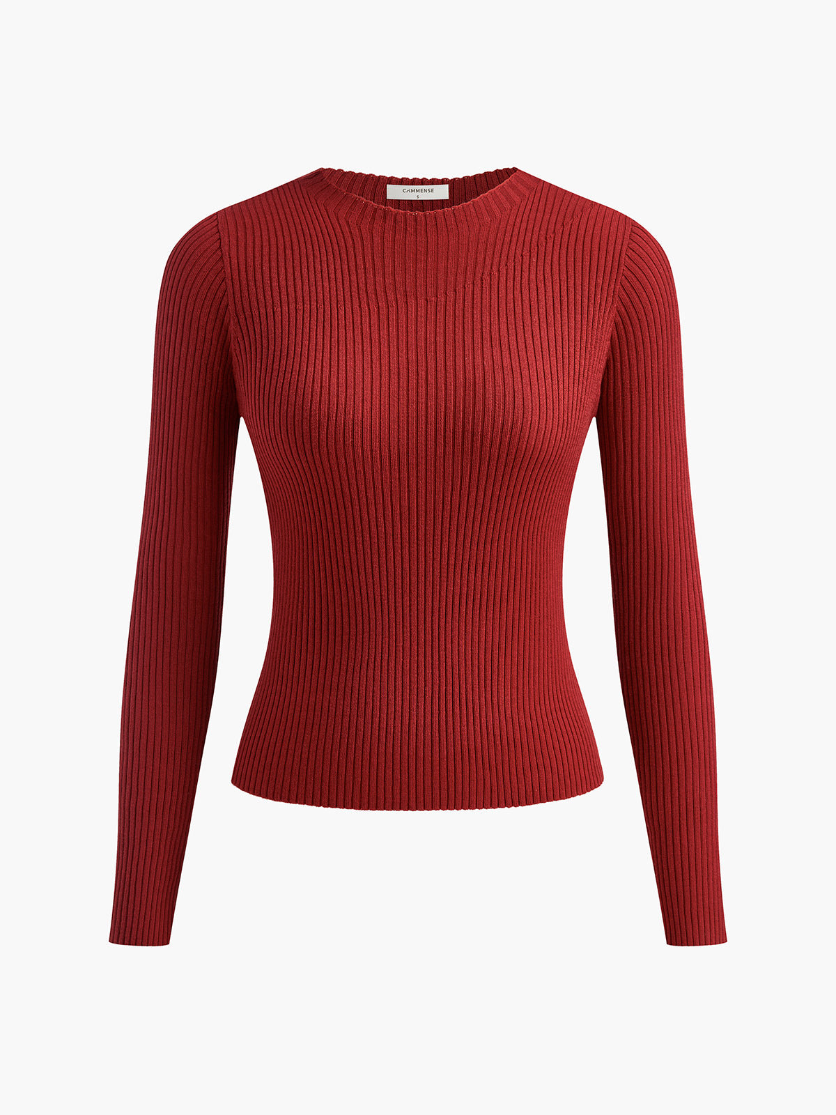 Fudus | Strick Ripp Crewneck Asymmetrisches Top