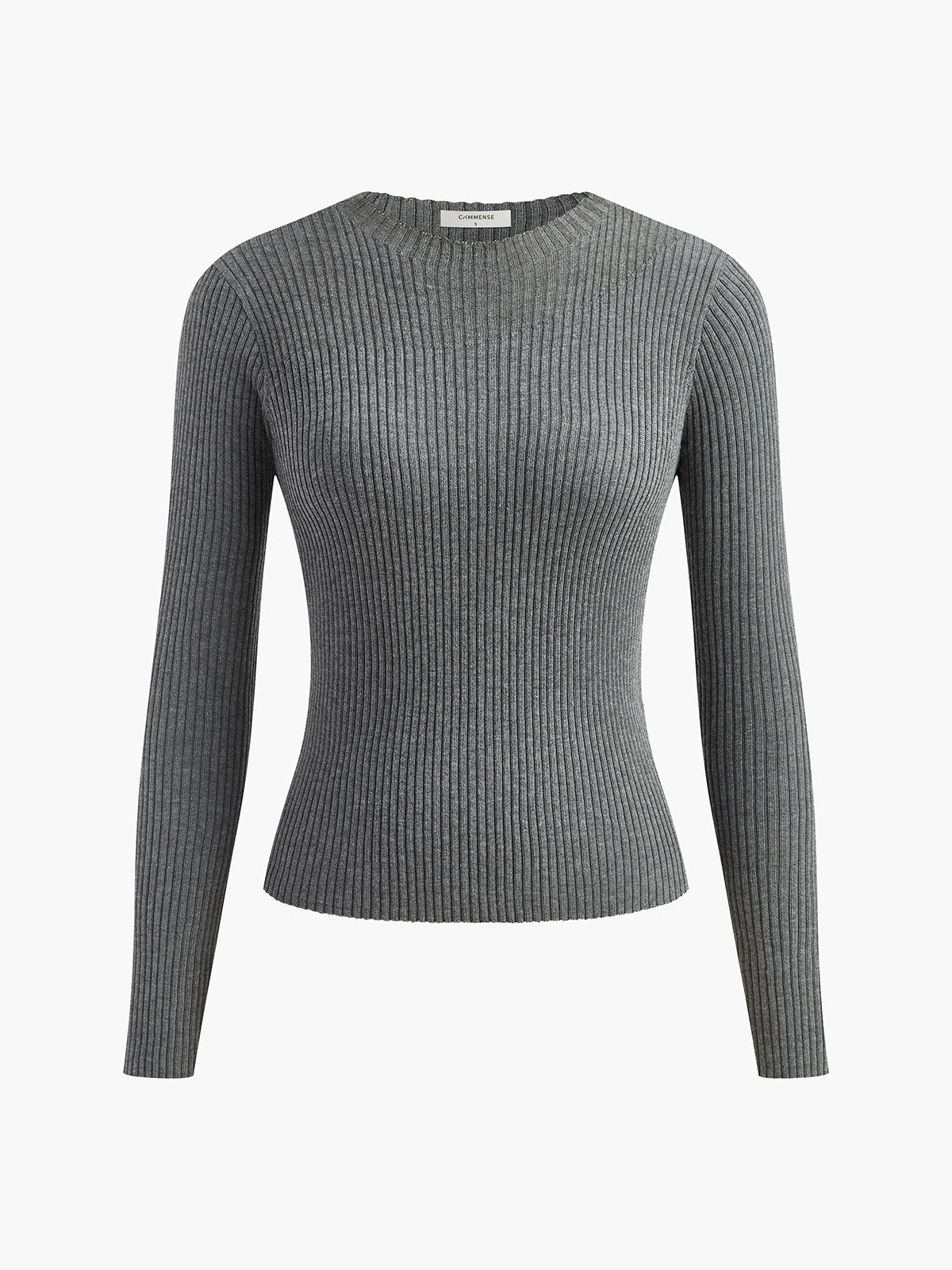 Fudus | Strick Ripp Crewneck Asymmetrisches Top