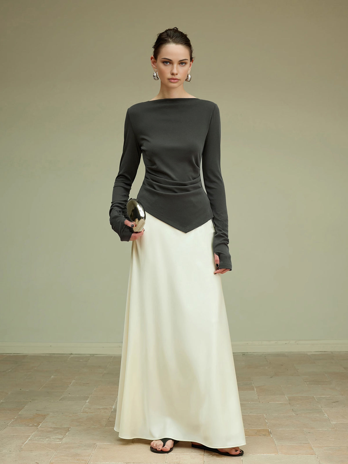 Fudus | Asymmetrisches Slim Jersey T-hemd