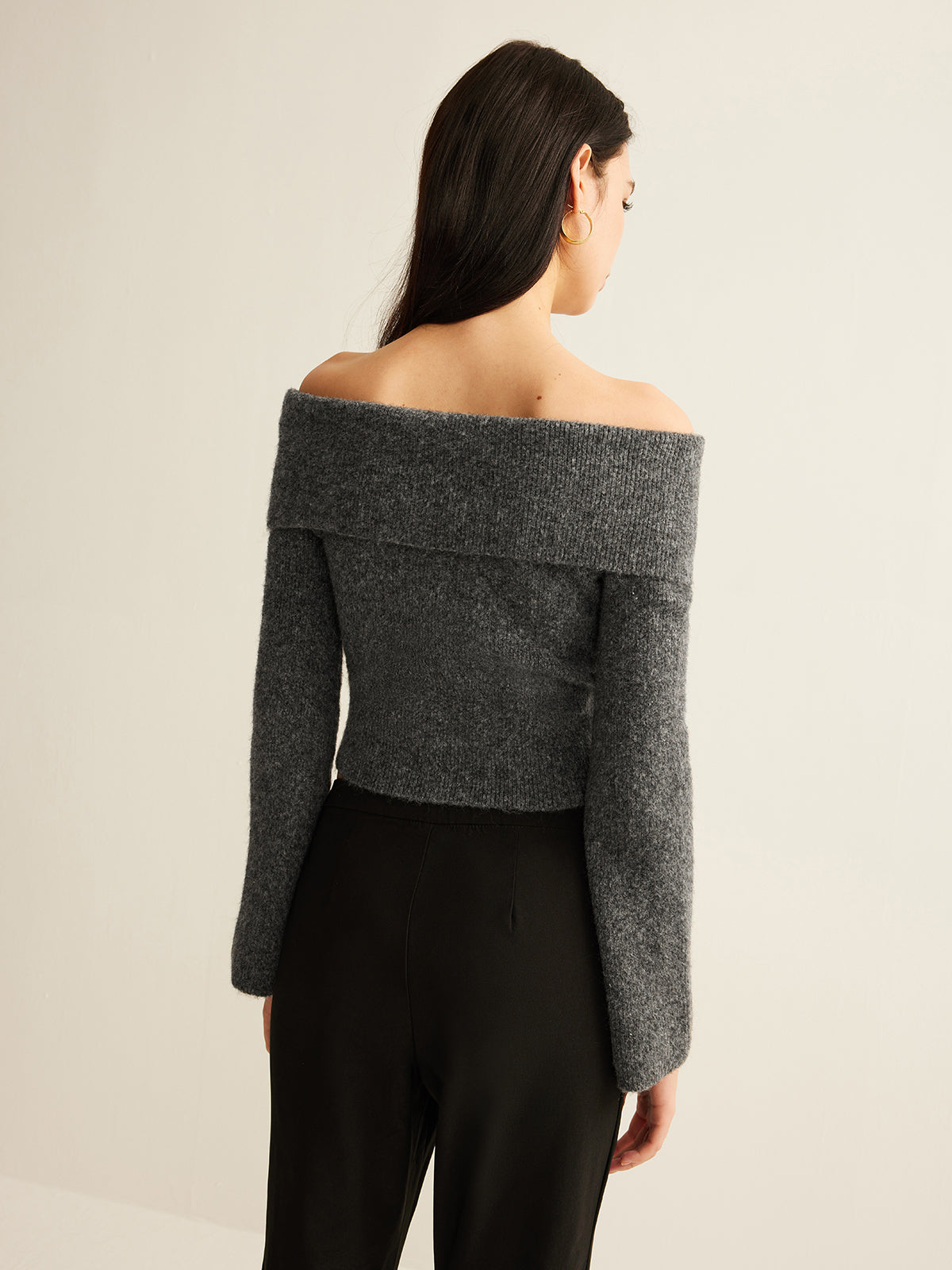 Fudus | Schulterfrei Crop Stricktop