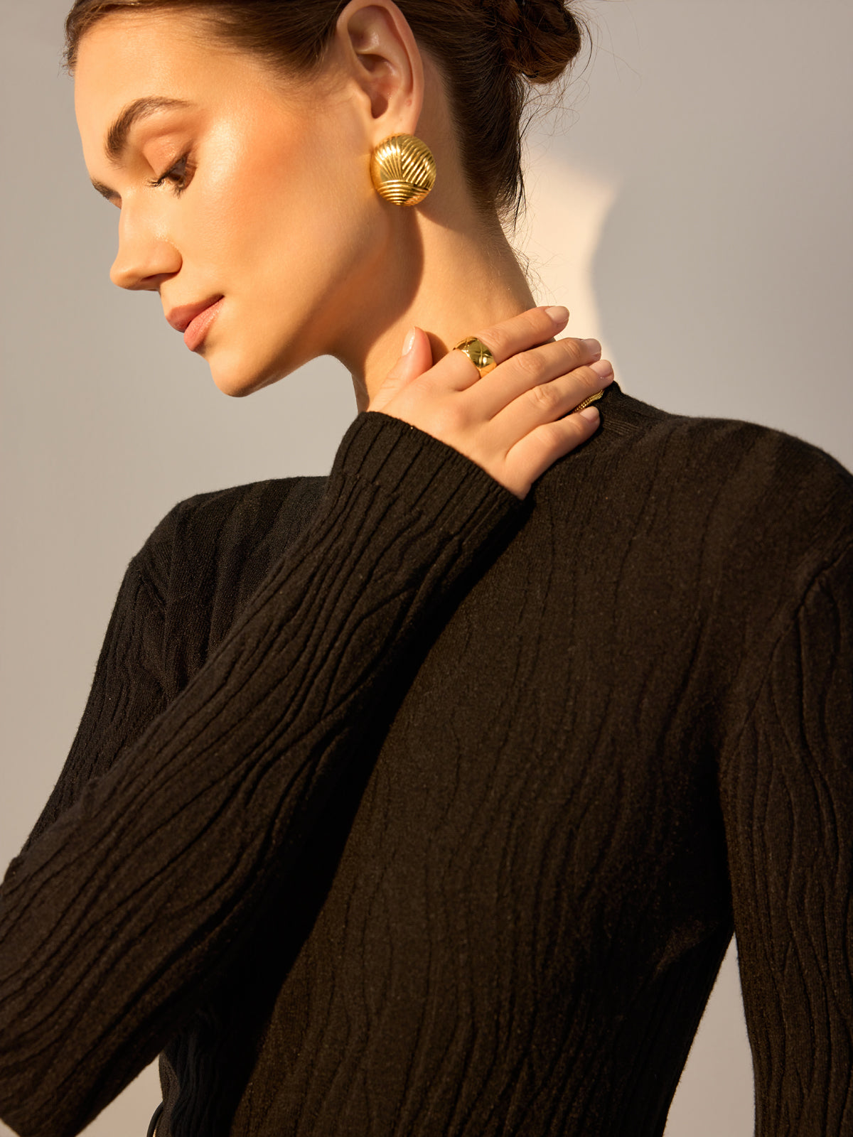 Fudus | Minimalist Slim Plisse Stricktop