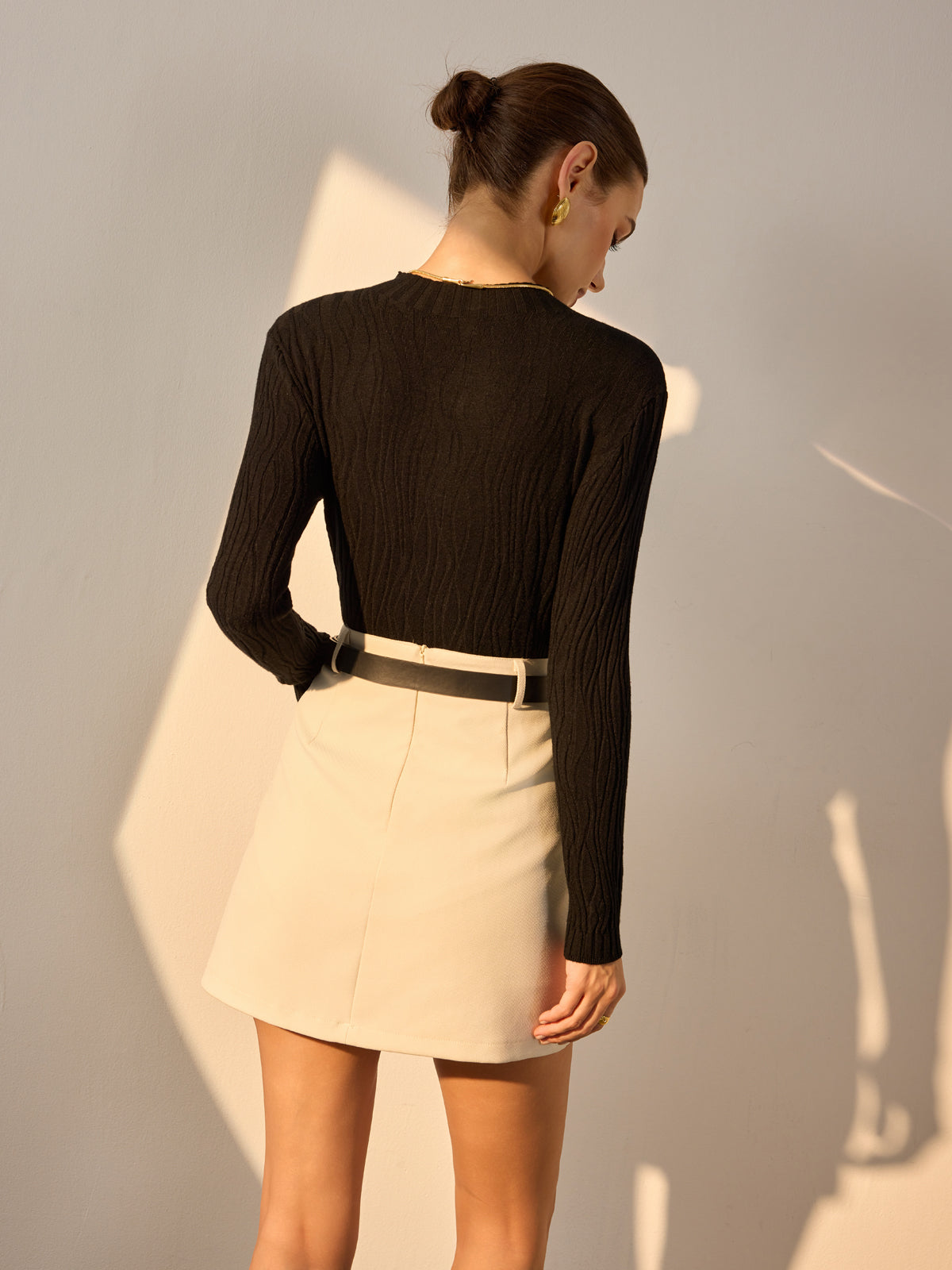 Fudus | Minimalist Slim Plisse Stricktop