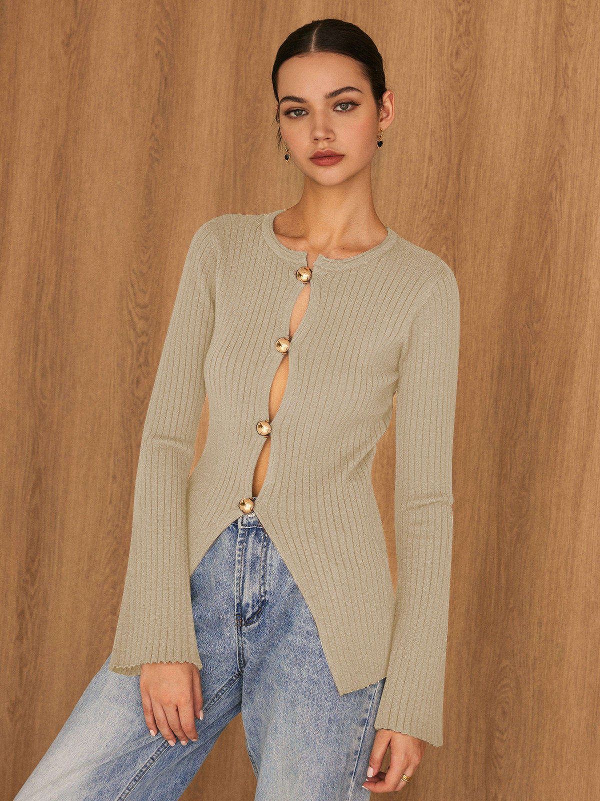 Fudus | Golden Button Split Stricktop