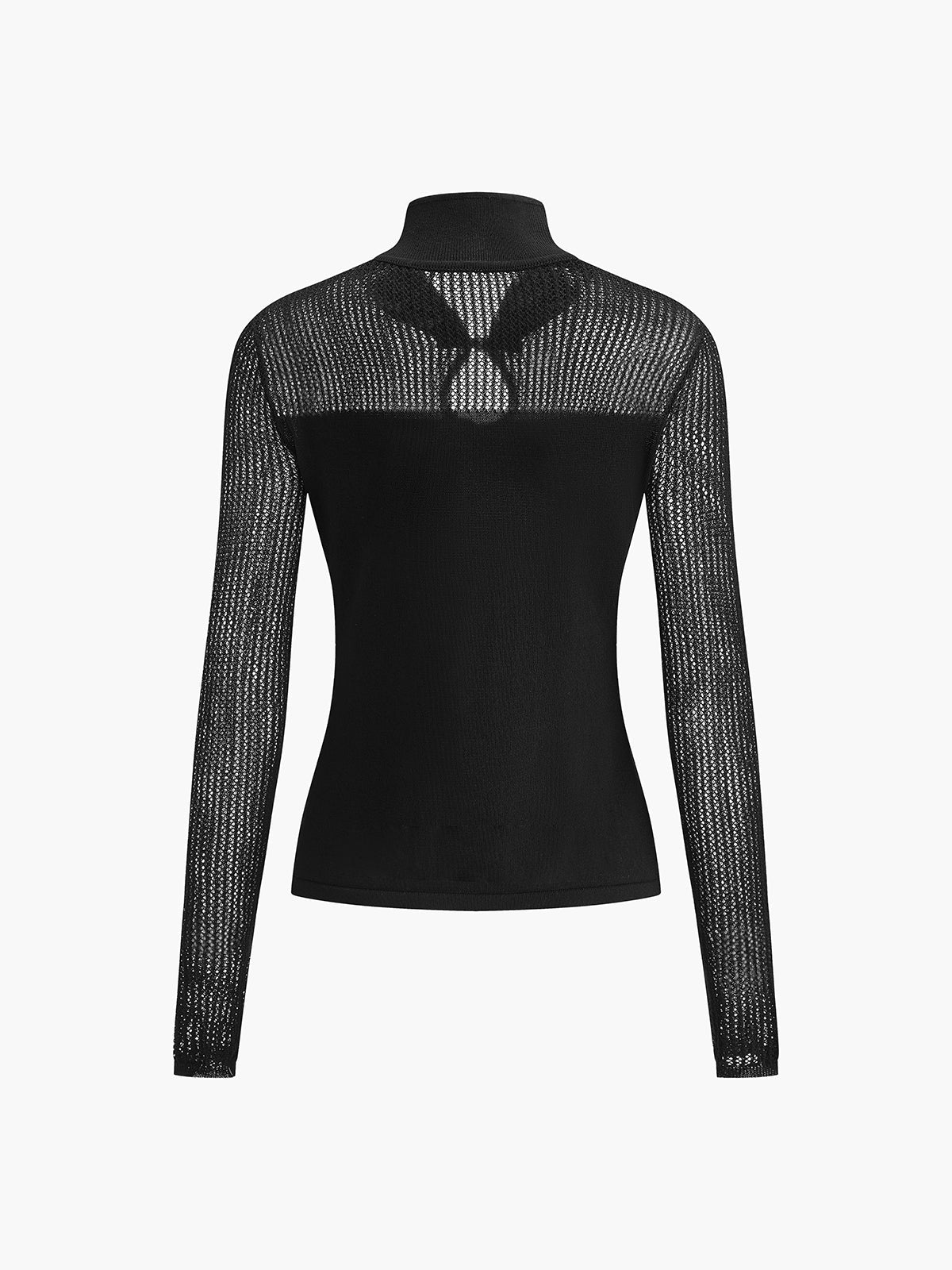 Fudus | Schlüsselloch Ausschnitt Semi Sheer Stricktop