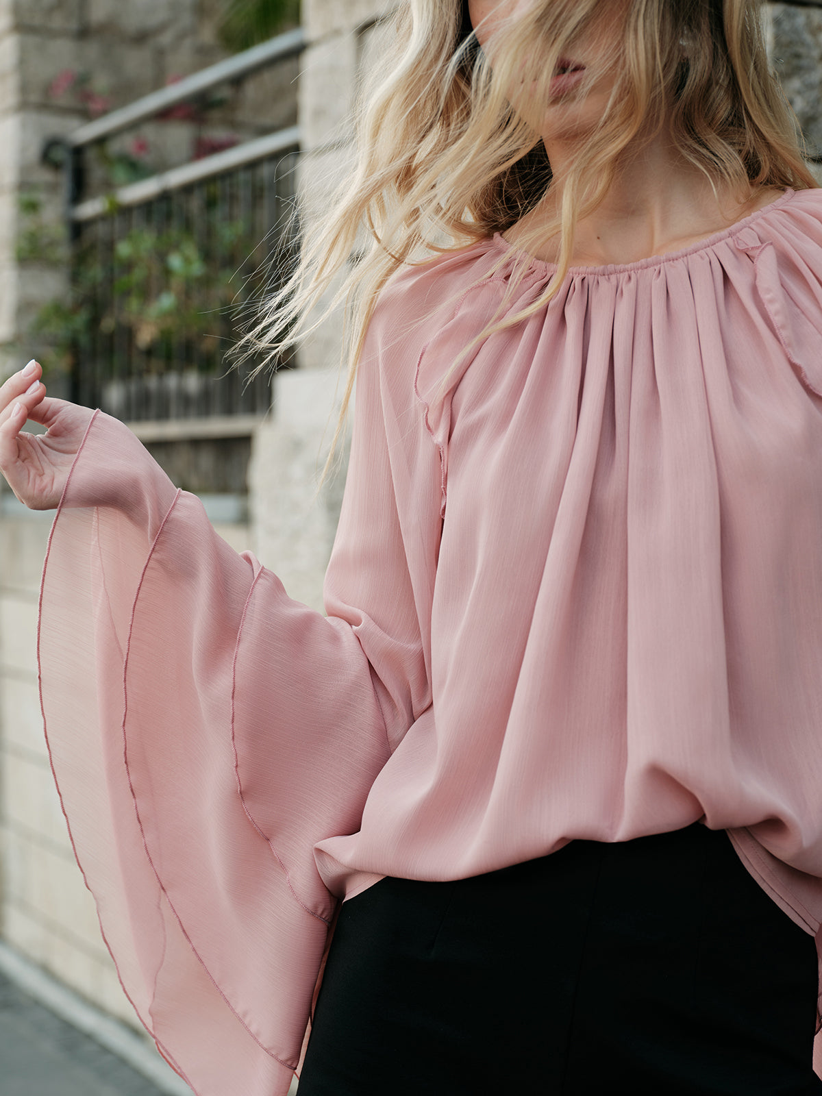 Fudus | Chiffon Rüschensleeve Bluse