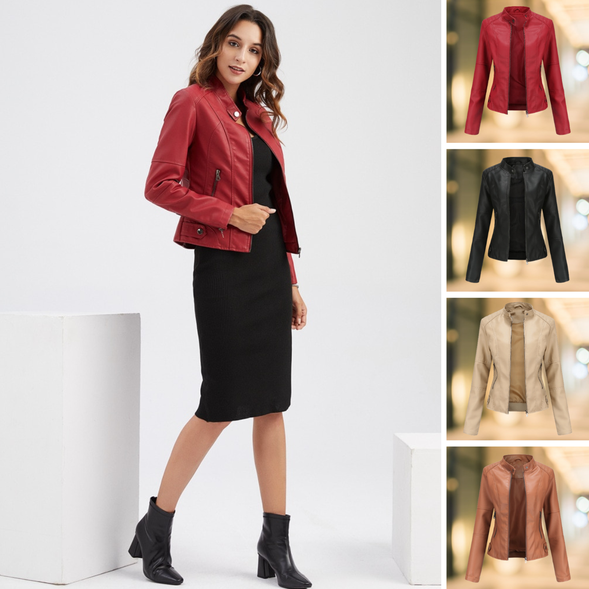 Stylische Kunstlederjacke für Frauen
