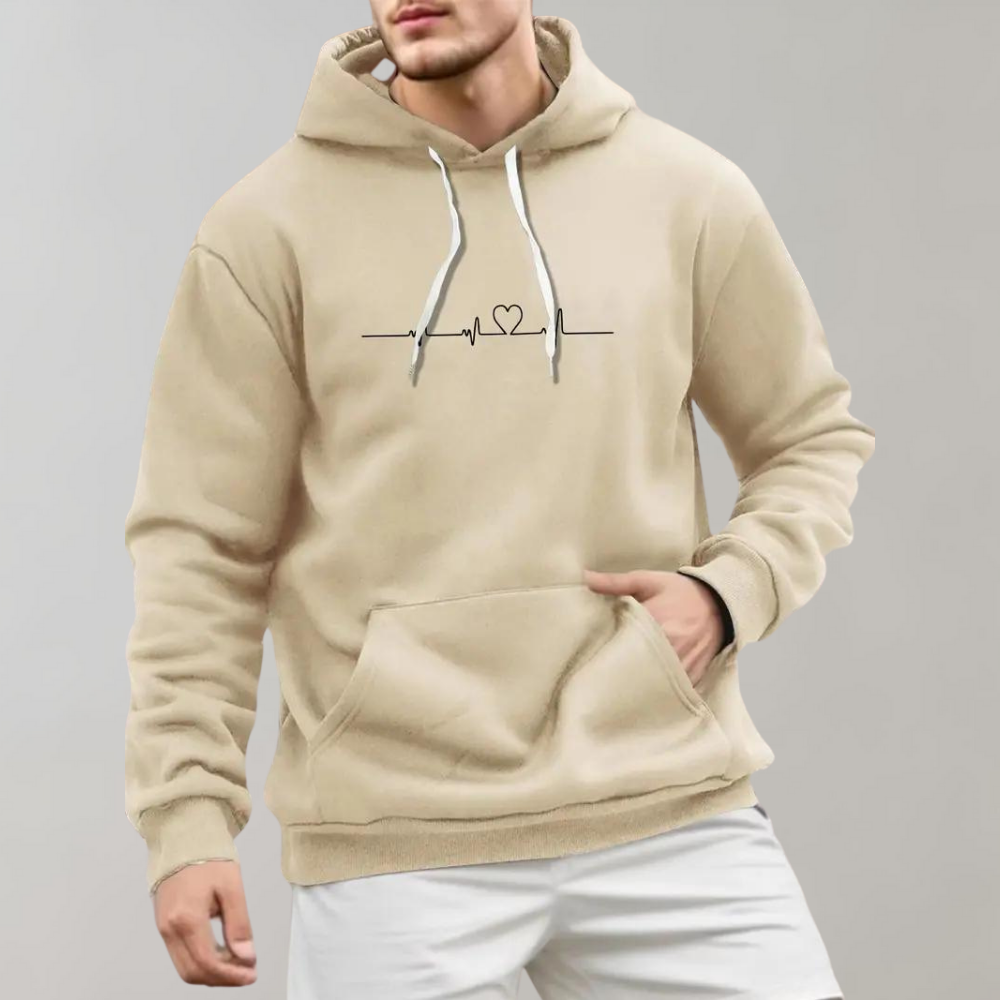 Micha - Stylischer Herren-Kapuzenpullover mit süßem Herz-Print