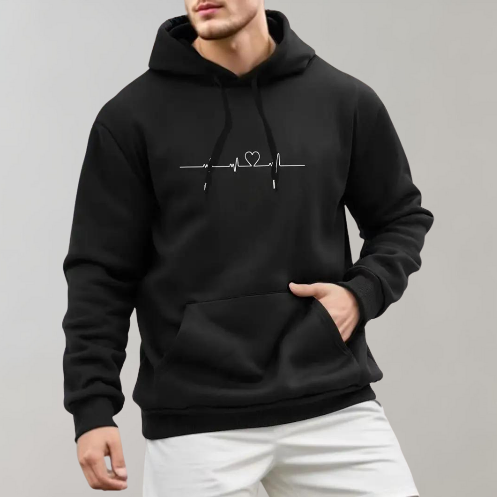 Micha - Stylischer Herren-Kapuzenpullover mit süßem Herz-Print