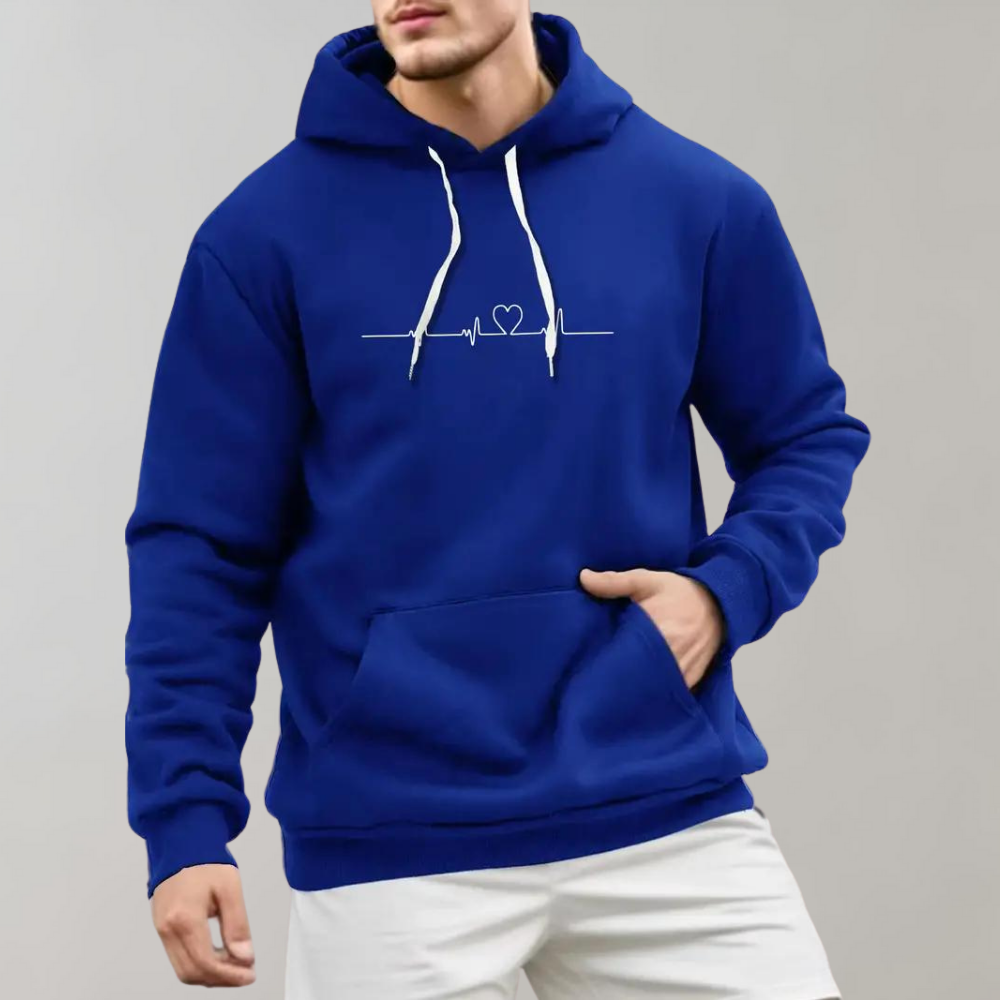 Micha - Stylischer Herren-Kapuzenpullover mit süßem Herz-Print