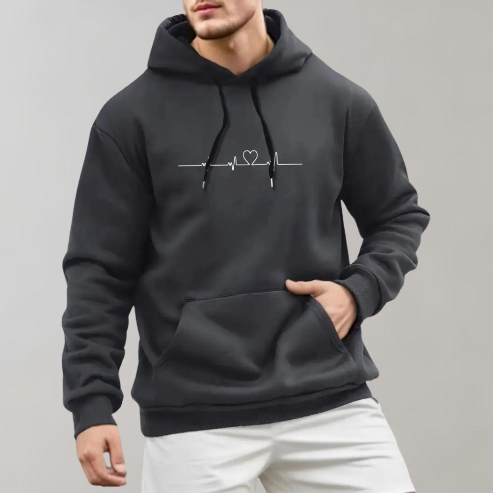 Micha - Stylischer Herren-Kapuzenpullover mit süßem Herz-Print