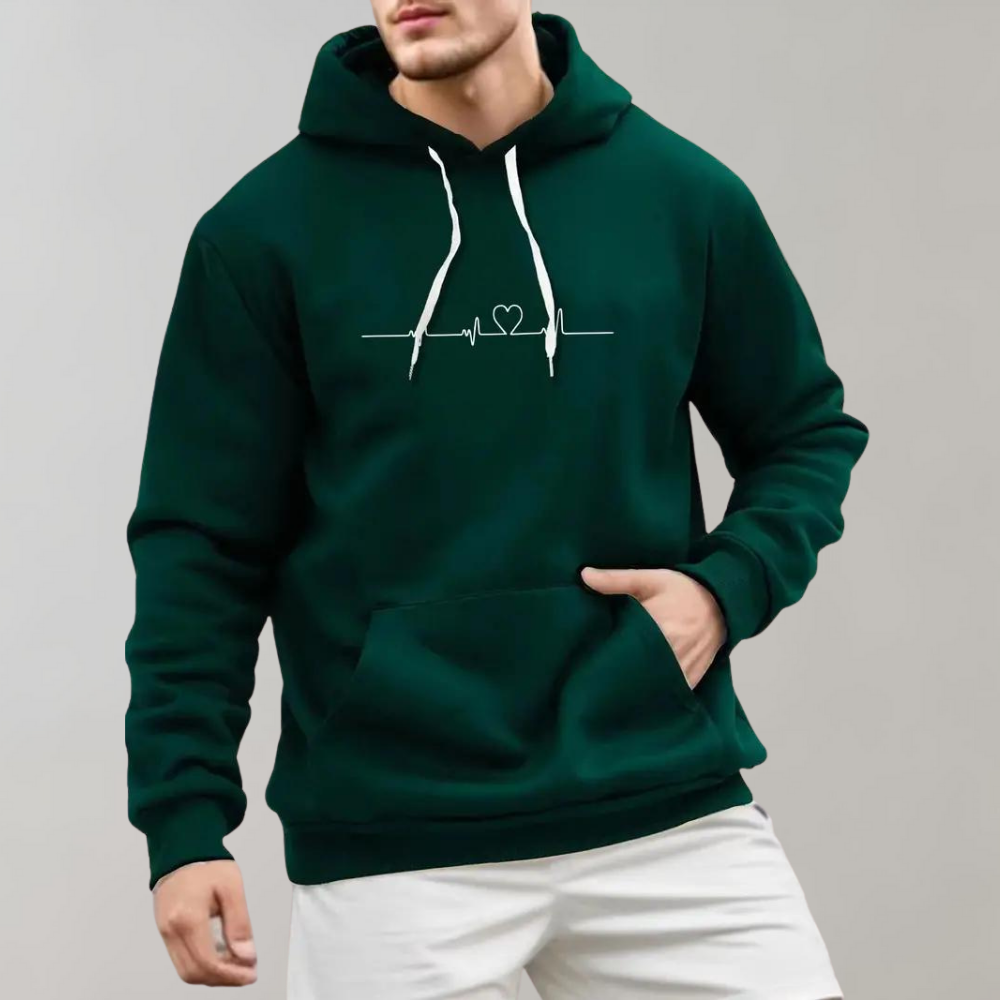 Micha - Stylischer Herren-Kapuzenpullover mit süßem Herz-Print