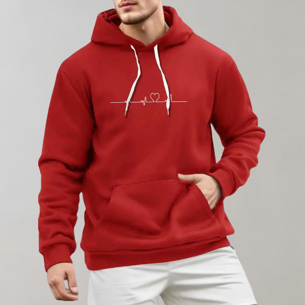Micha - Stylischer Herren-Kapuzenpullover mit süßem Herz-Print