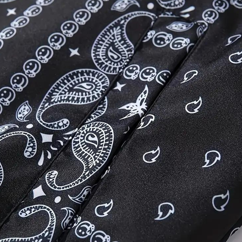 Nev - Stylische langärmelige Herrenjacke mit schönem Paisley-Motiv