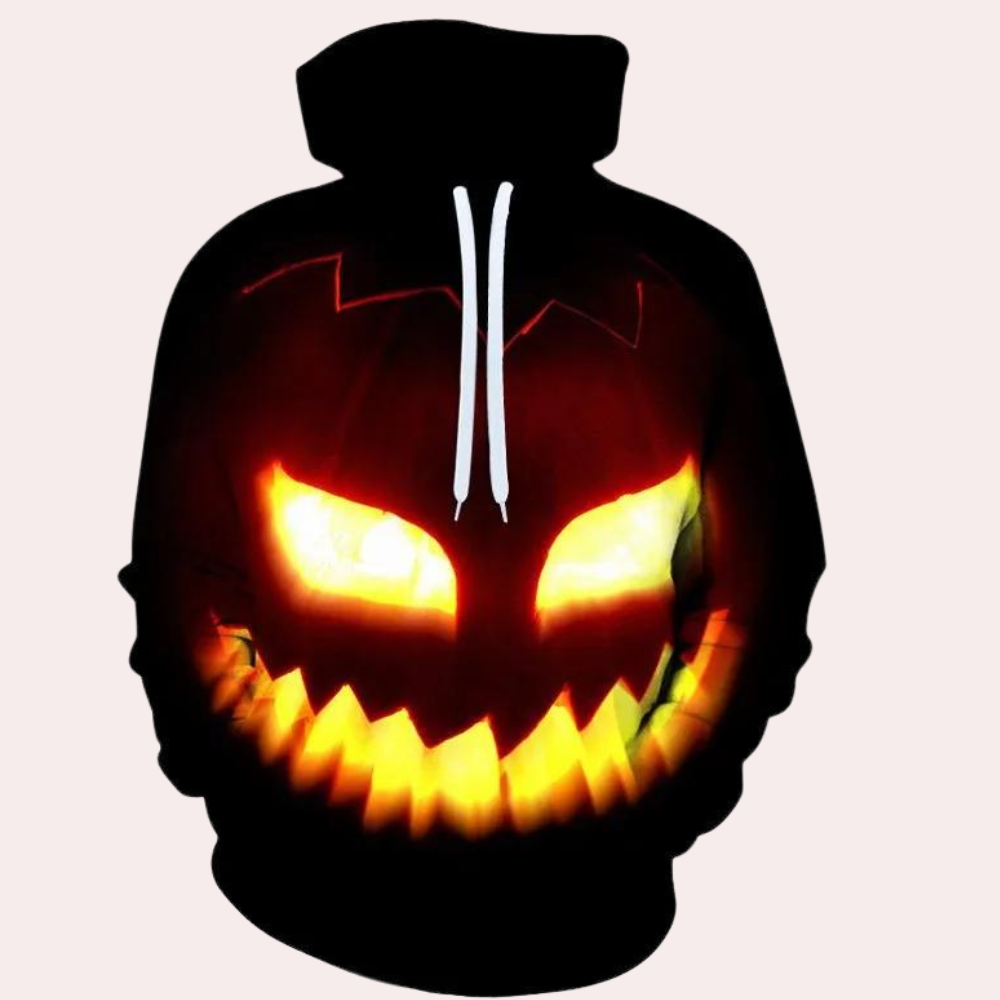 Marton - Trendiger Hoodie für Männer mit stylischem Halloween-Kürbis-Print