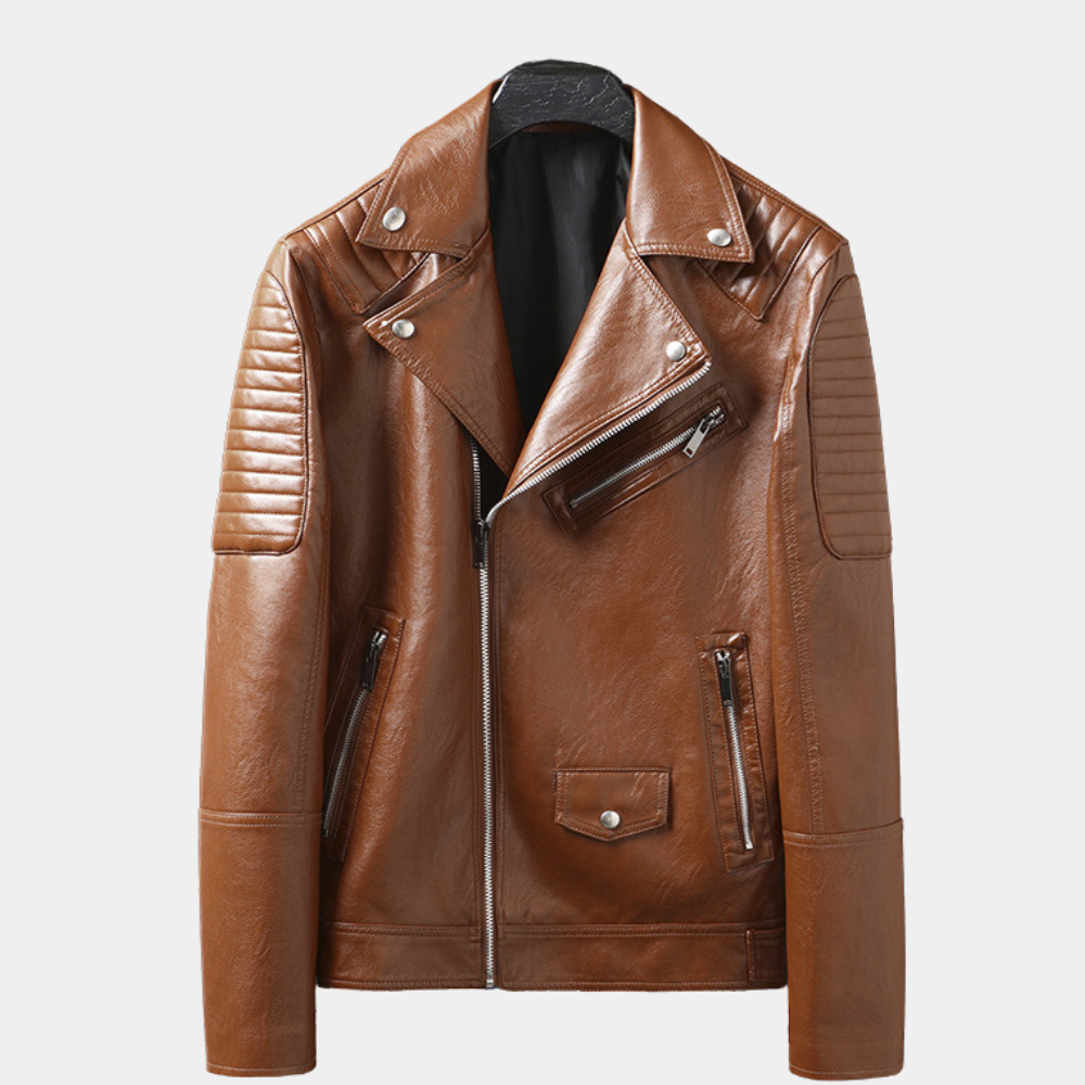 Stilvolle moderne Herren-Bikerjacke mit Reißverschluss - perfekt für jede Gelegenheit