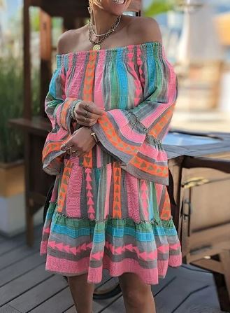 Franziska | Boho-Kleid mit ausgestellten Ärmeln