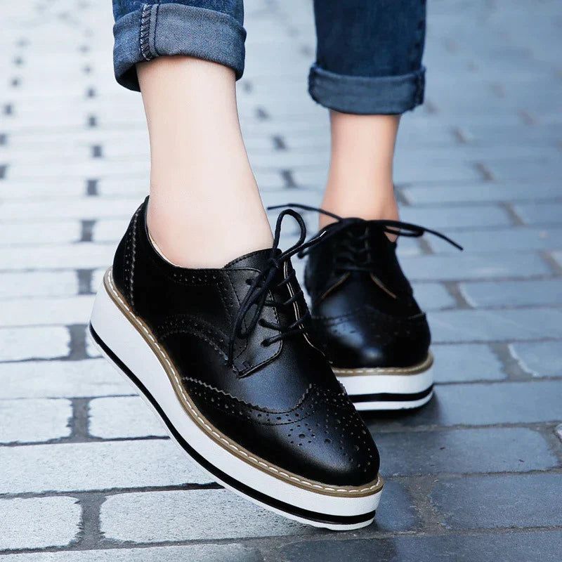 Doris | Orthopädische Schnürschuhe für Damen mit dicker Sohle | Stilvoll & bequem