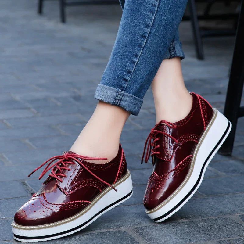 Doris | Orthopädische Schnürschuhe für Damen mit dicker Sohle | Stilvoll & bequem