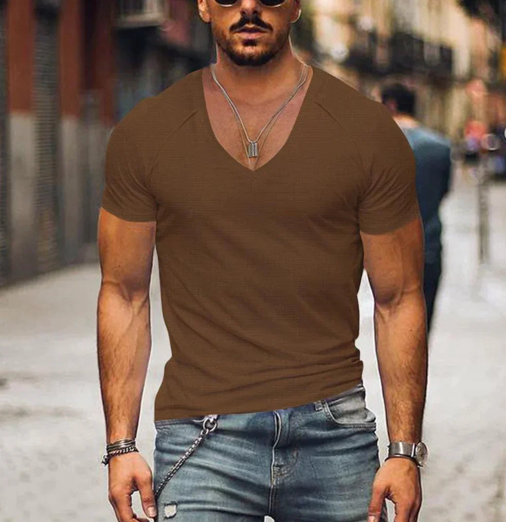 Falk – herren-t-shirt mit v-ausschnitt
