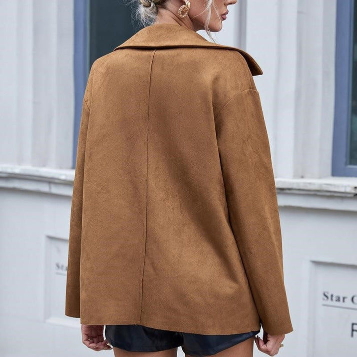 Fini | Stylische Lederjacke mit Knöpfen für Damen
