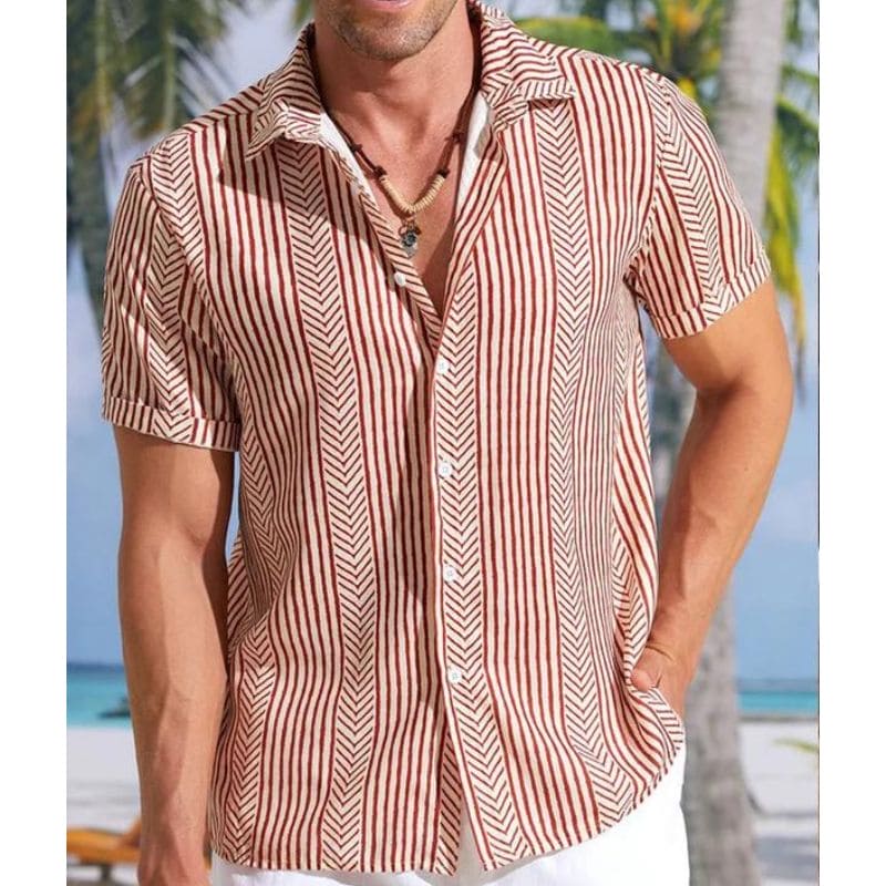 Lässiges Herren kurzarm Hemd im stylischen Retro Look