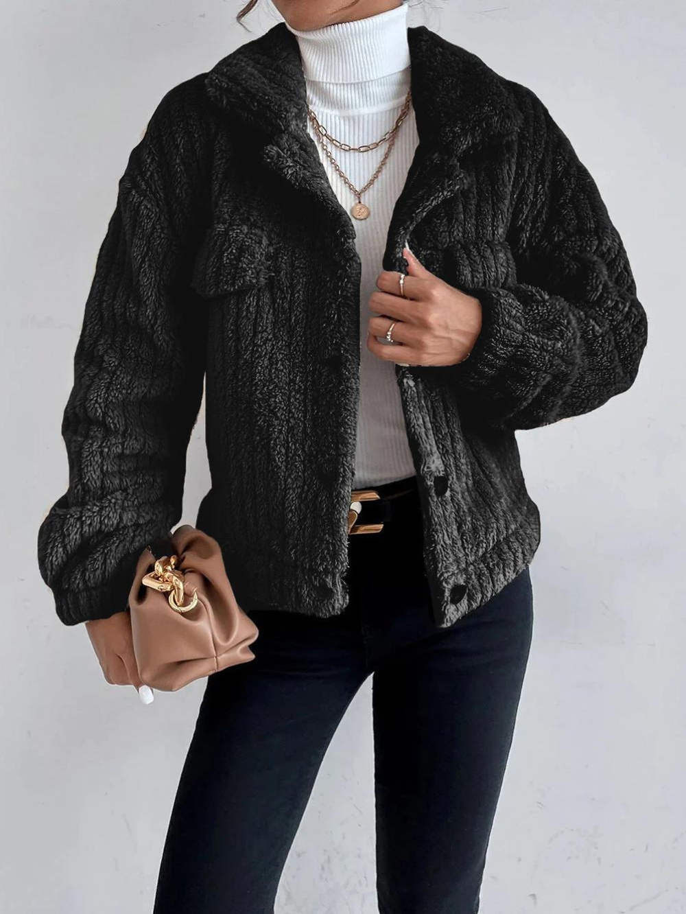 Dicke Plüschjacke für Frauen - Leila