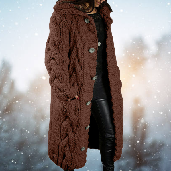 Lasandra | Luxuriöser Komfort Dicke gewebte Damen Strickjacke