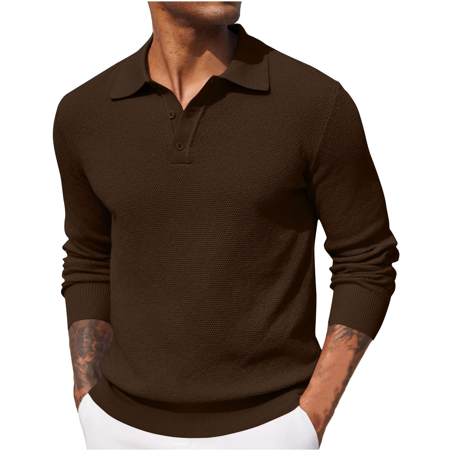 Éric™ - Polo aus Piqué-Mischleinen für Herren