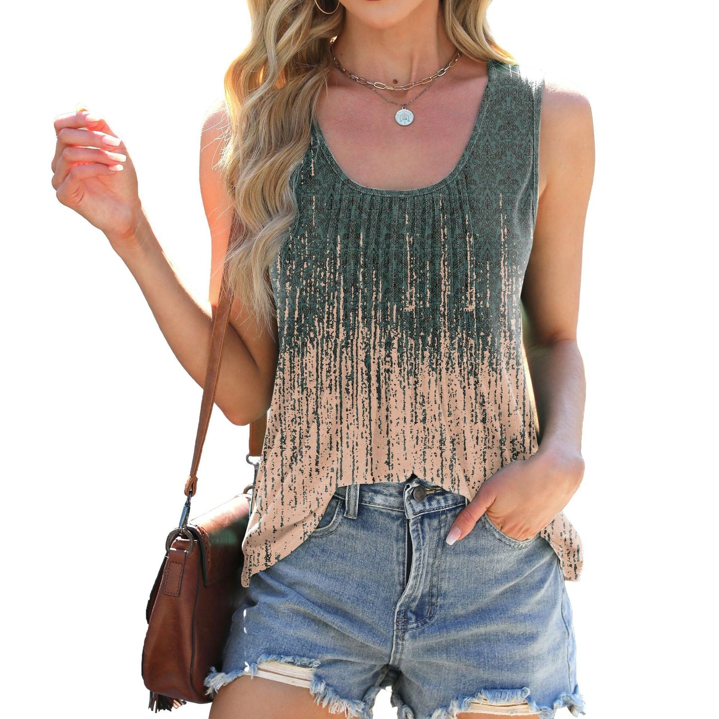 Fudus | Trendy Tie-Dye Druck Loose Ärmellos Tanktop