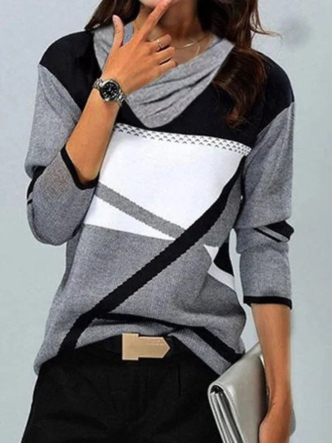 Fudus | Hot Print V-Ausschnitt Langarmshirt