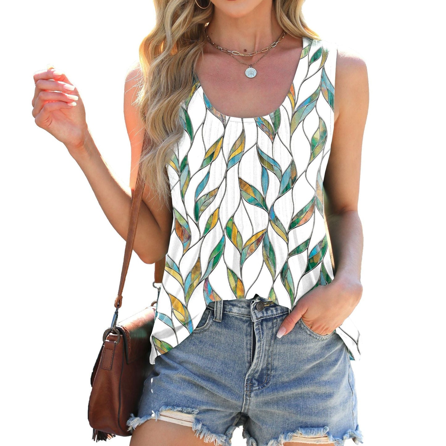 Fudus | Trendy Tie-Dye Druck Loose Ärmellos Tanktop