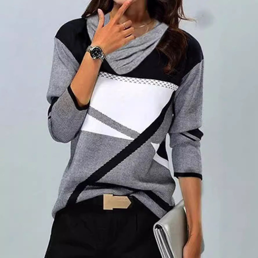 Fudus | Hot Print V-Ausschnitt Langarmshirt