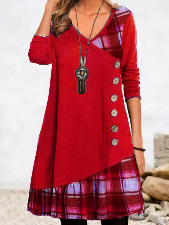 Lysette® | Kariertes Kleid mit langen Ärmeln