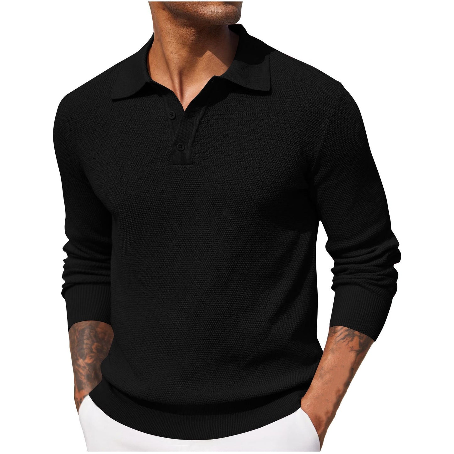 Éric™ - Polo aus Piqué-Mischleinen für Herren