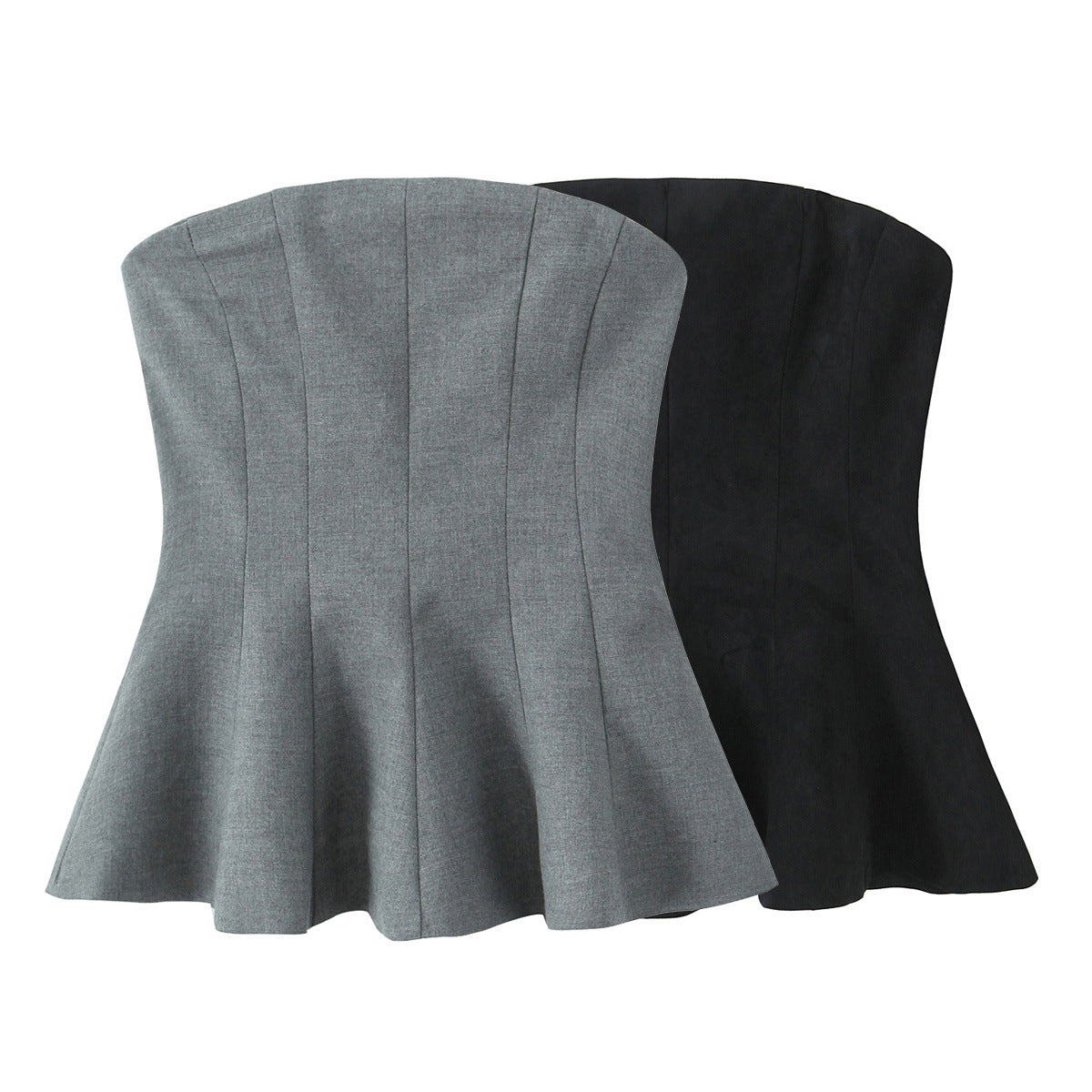 Fudus | Trendy Zweifarbiges Ärmelloses Bandeau-Top