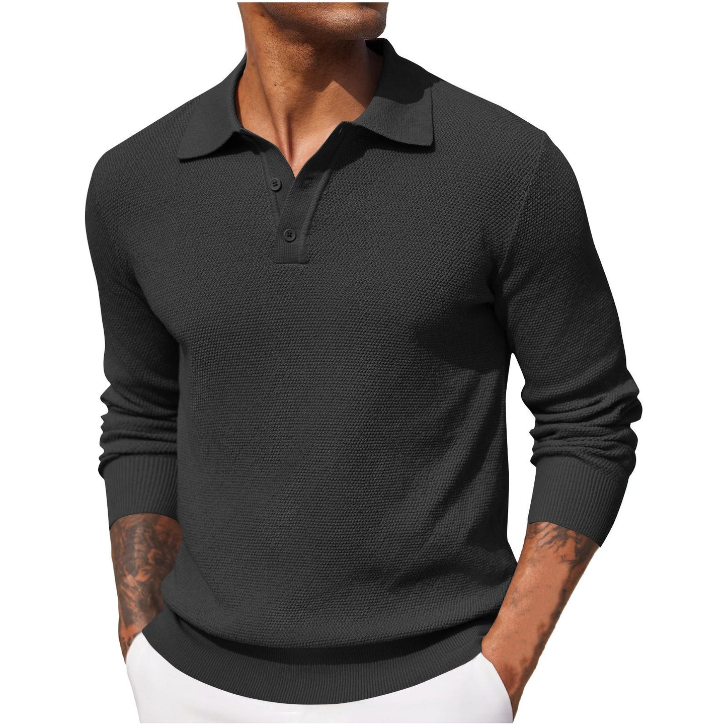 Éric™ - Polo aus Piqué-Mischleinen für Herren