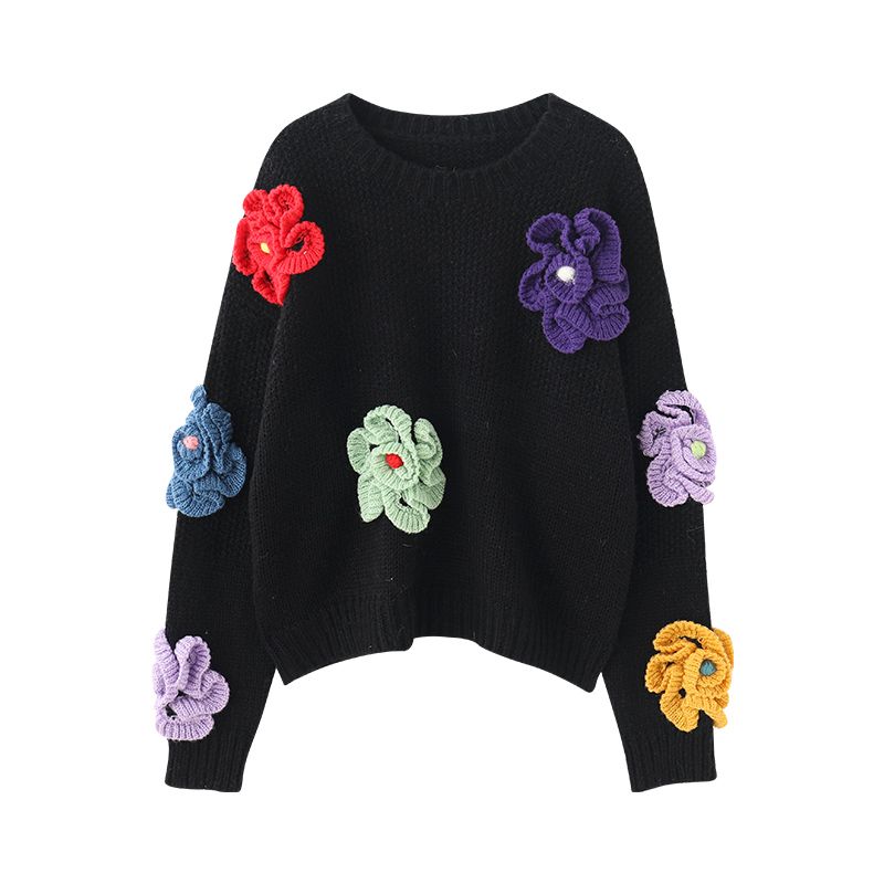 Noar | Vintage 3D Blume Pullover
