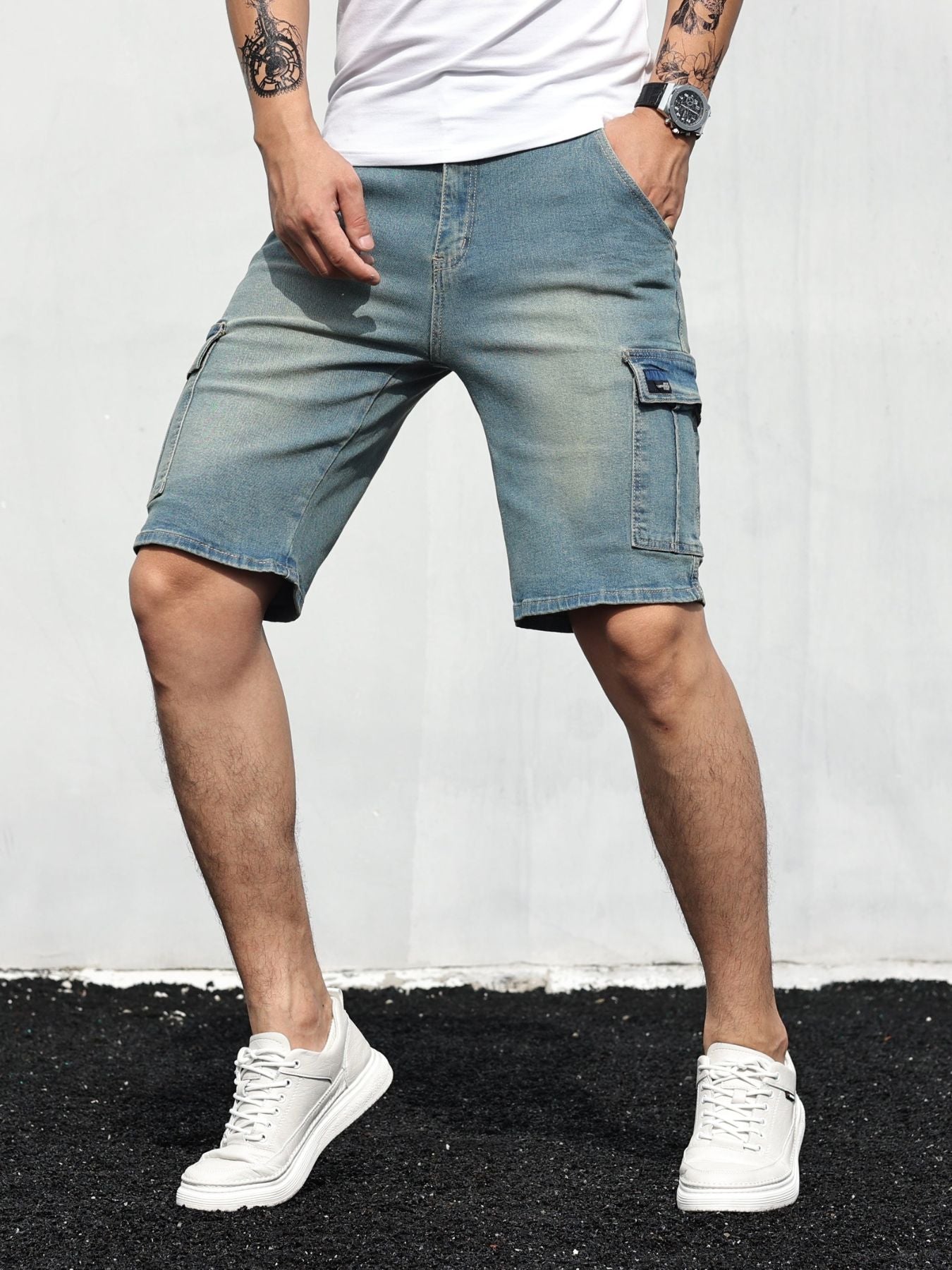 Cargo-Denim- Kurzhose für Männer - Roley