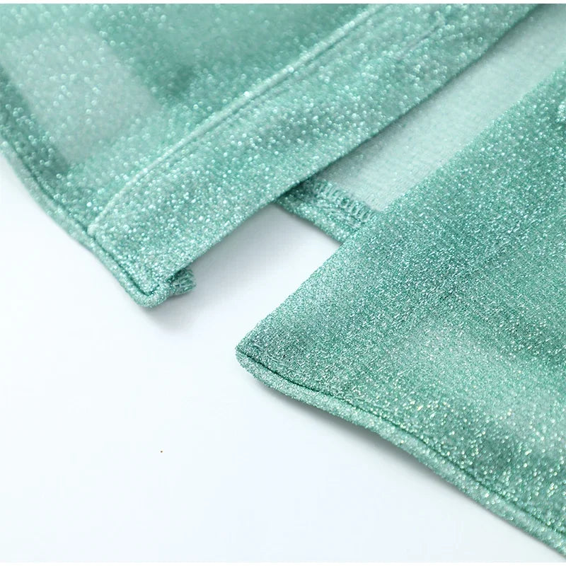 Fudus | Glänzende Feder-patchwork Stehkragen-bluse