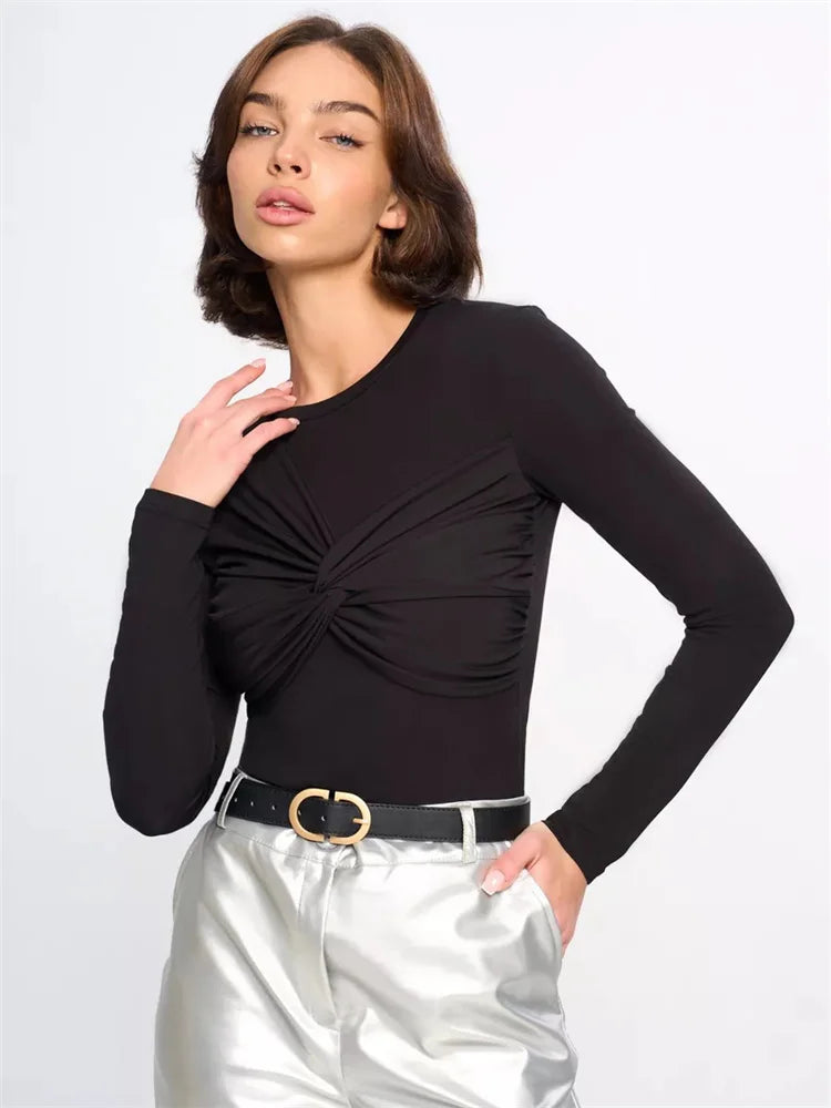 Fudus | Twist Falten Crop T-shirt