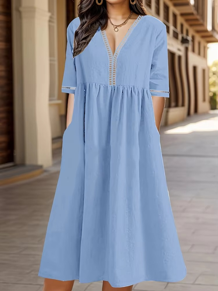 Roswitha® | Luftiges Sommerkleid mit V-Ausschnitt