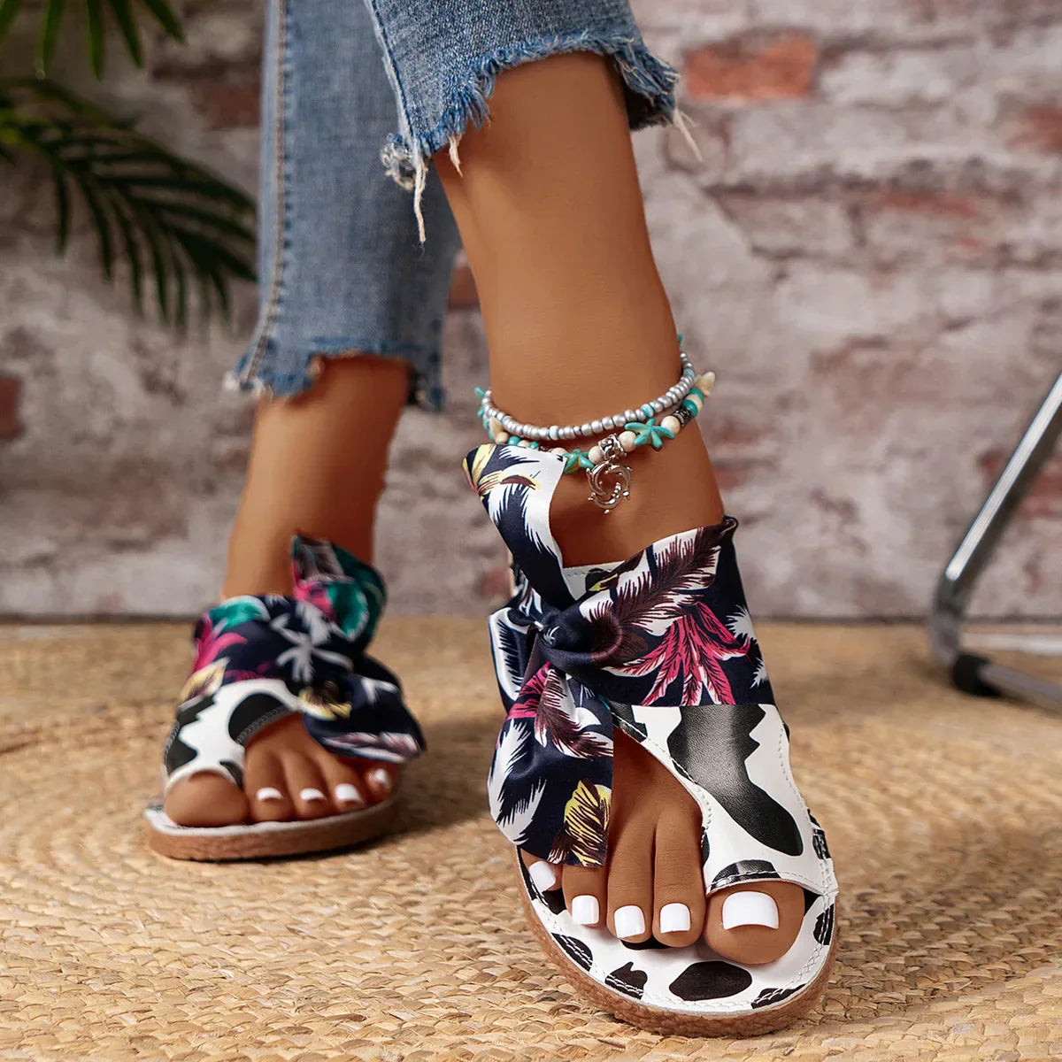 Hazel - Bedruckte Sandalen für Damen