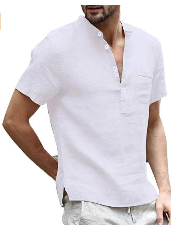 Schickes Leinen Button-Down Hemd für Herren